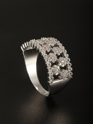 GODKI Luxury Women Wedding Dubai Model No 1000002995 White Ring with Platinum Plated Copper Zircon