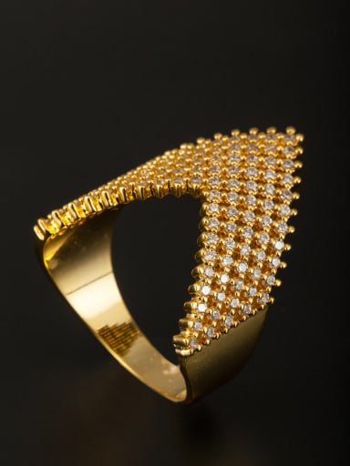 GODKI Luxury Women Wedding Dubai Model No 1000002999 Gold Plated Copper Zircon White Ring