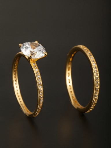 GODKI Luxury Women Wedding Dubai The new Gold Plated Copper Zircon Ring with White  Combination of the ring