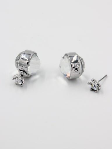 Platinum Plated Round White austrian Crystals Beautiful Studs stud Earring