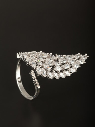 GODKI Luxury Women Wedding Dubai New design Platinum Plated Copper Zircon Ring in White color