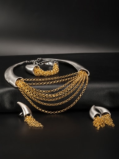 Statement style with Gold Plated Zinc Alloy 4 Pieces Set