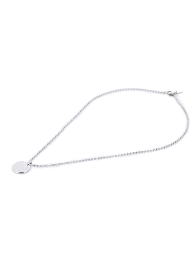 Round style with Silver-Plated Titanium necklace