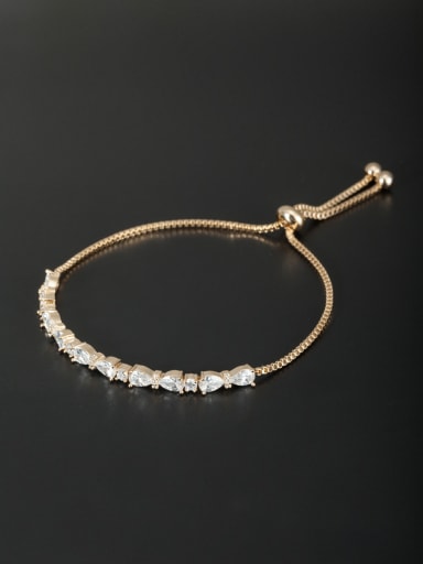White Charm Bracelet with Gold Plated Zircon