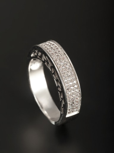 New design Platinum Plated Copper Zircon Ring in White color  6#-9#