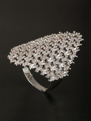 GODKI Luxury Women Wedding Dubai Model No 1000002926 Platinum Plated Copper White Zircon Beautiful Ring