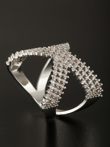GODKI Luxury Women Wedding Dubai Model No AV044893R White color Platinum Plated Copper Zircon Ring