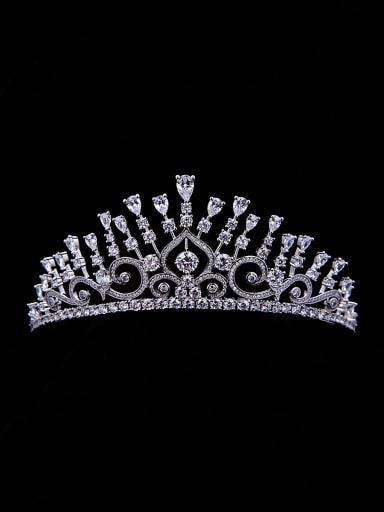 The new Platinum Plated Zircon Wedding Crown with White