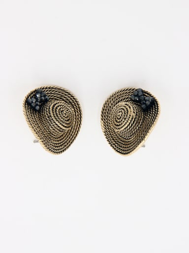Custom Black  Studs stud Earring with Gold Plated