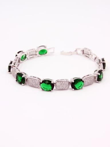 The new Platinum Plated Copper Zircon Bracelet with Green
