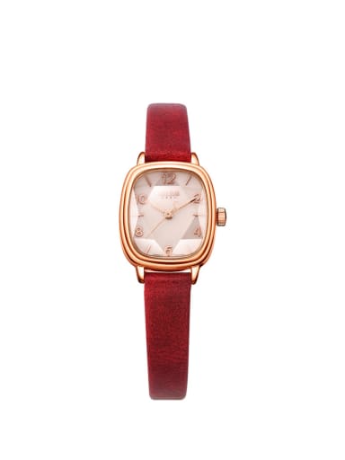Model No 1000003131 24-27.5mm size Alloy Square style Genuine Leather Women's Watch
