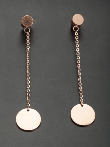 The new Stainless steel Round Drop threader Earring with Rose