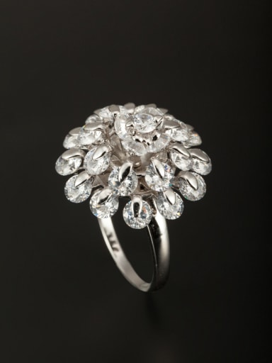 GODKI Luxury Women Wedding Dubai A Platinum Plated Copper Stylish Zircon Ring Of Flower