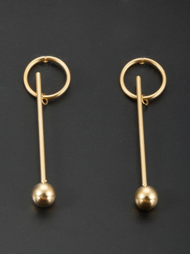Mother's Initial Gold Drop drop Earring with Round