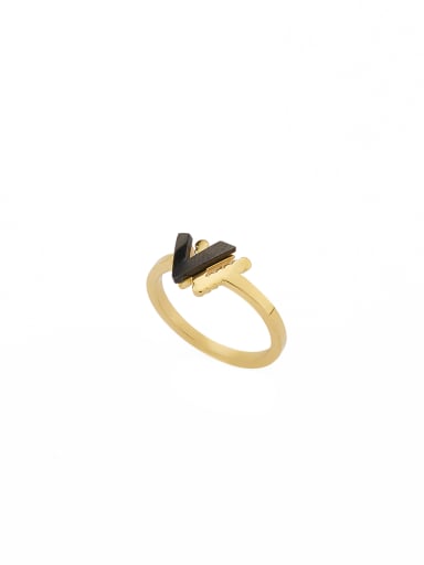 Blacksmith Made Gold Plated Stainless steel Enamel Round Band band ring