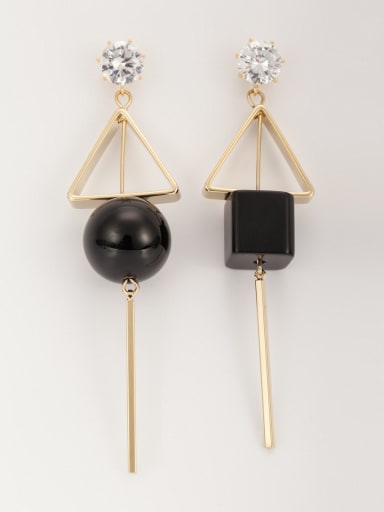 The new Gold Plated Copper Acrylic Round Drop drop Earring with Black