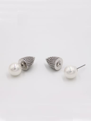 Copper Bullet Zircon White Studs stud Earring