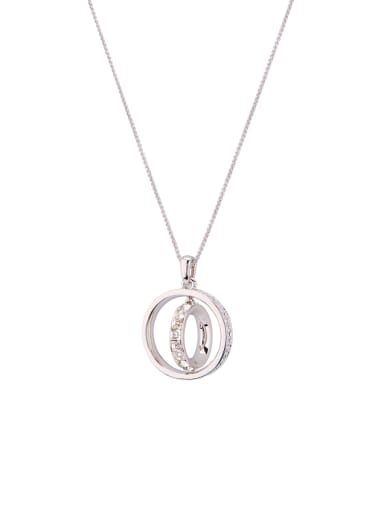 The new Platinum Plated Zinc Alloy Crystal Round necklace with White