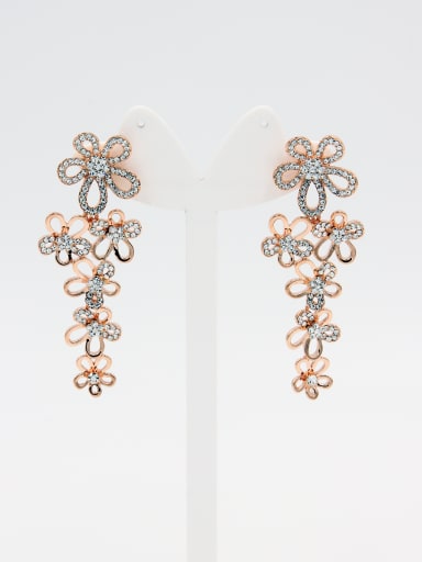 Statement style with Rose Plated Rhinestone Drop drop Earring