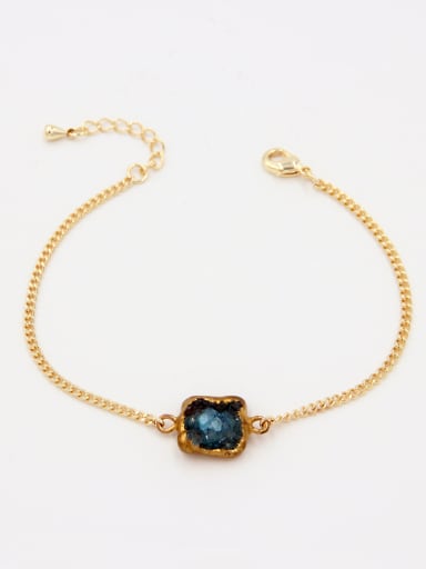 New design Gold Plated Personalized Aquamarine Bracelet in  color