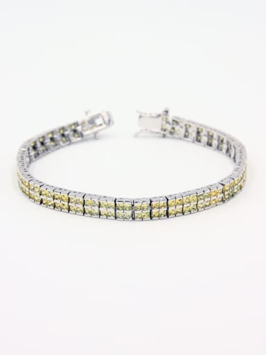 Personalized Platinum Plated Copper Yellow Zircon Bracelet