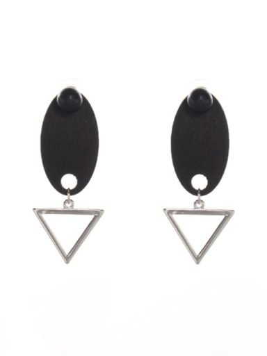 A Silver-Plated Zinc Alloy Stylish  Drop drop Earring Of Triangle