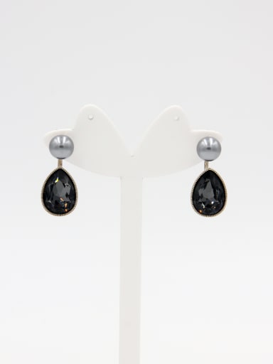 Custom Grey  Drop drop Earring with Gold Plated