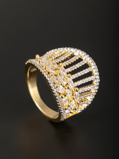 Model No 1000002676 Gold Plated Copper Zircon Ring  6#-9#