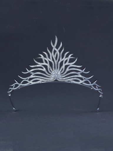 Platinum Plated Zircon Wedding Crown