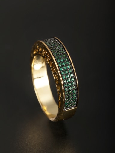 Model No A000358R-002 New design Gold Plated Copper Zircon Ring in White color 6#-9#