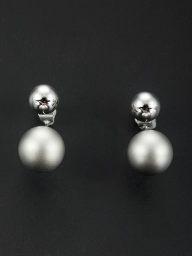 Platinum Plated Round Beads Beautiful Drop drop Earring