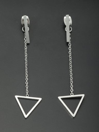 White chain Youself ! Stainless steel  Drop threader Earring