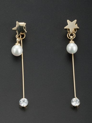 Star style with Gold Plated Pearl Drop drop Earring