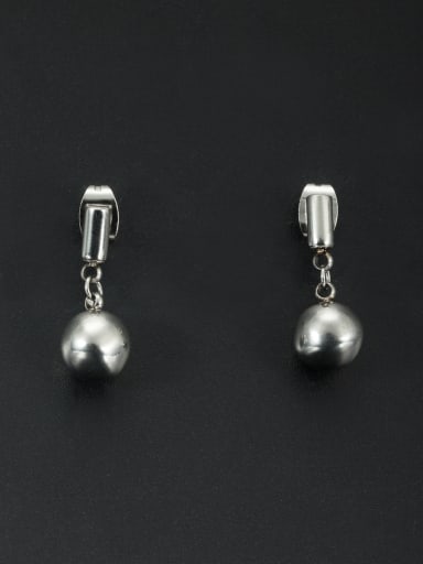 Stainless steel Round White Drop drop Earring