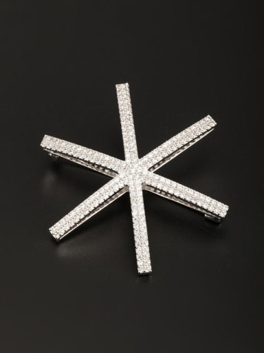 Platinum Plated  Zircon White Lapel Pins & Brooche