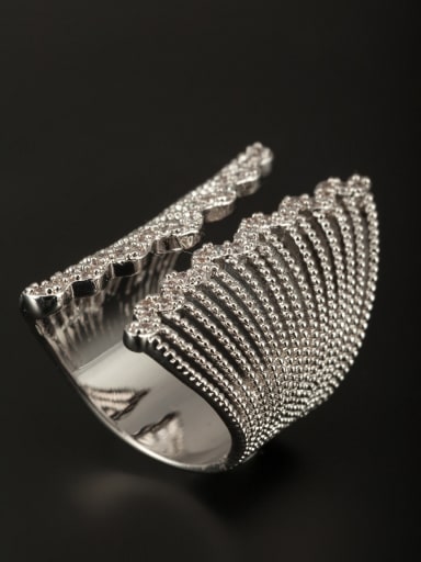 GODKI Luxury Women Wedding Dubai White Ring with Platinum Plated Copper Zircon