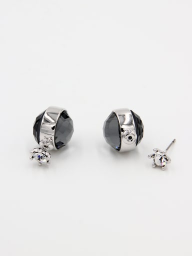 Platinum Plated Round austrian Crystals Studs stud Earring
