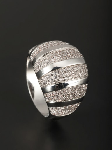 Model No A000366R-001 New design Platinum Plated Copper Zircon Ring in White color 6#-9#