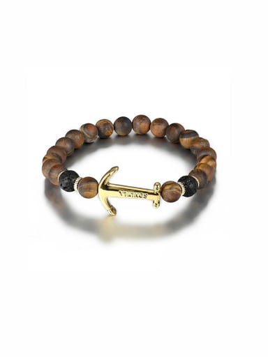 New design Zinc Alloy  Bracelet in Brown color tiger eye stone