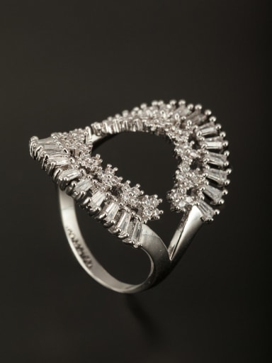 GODKI Luxury Women Wedding Dubai Model No 1000002950 Platinum Plated Copper Zircon Ring
