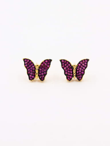 Butterfly style with Gold Plated Copper Zircon Studs stud Earring