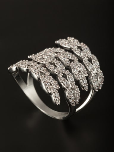 GODKI Luxury Women Wedding Dubai Model No 1000002996 White Ring with Platinum Plated Copper Zircon