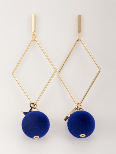 Mother's Initial Navy Drop drop Earring with Star Beads