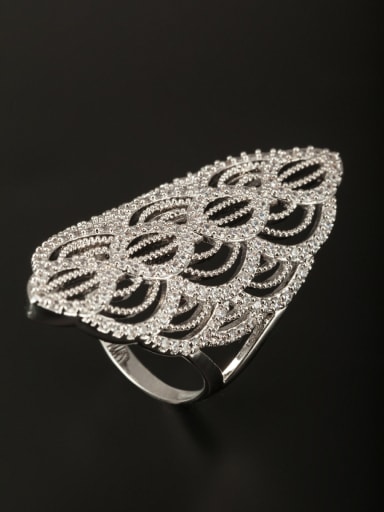 GODKI Luxury Women Wedding Dubai Model No 1000002979 New design Platinum Plated Copper Zircon Ring in White color