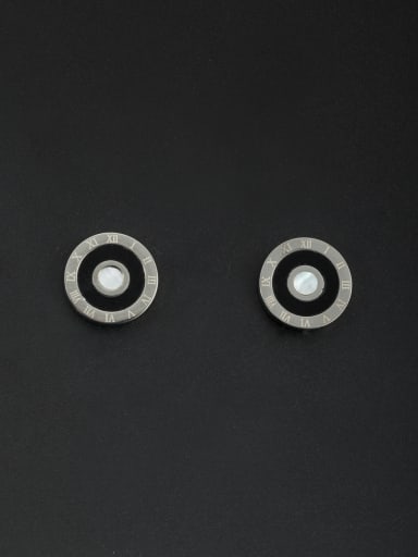 New design Stainless steel Round Studs stud Earring in White color