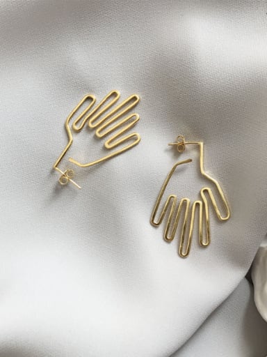 Gold Statement Youself ! Gold Plated 925 Silver  Drop drop Earring