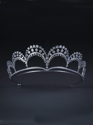 Model No 1000001745 Platinum Plated Zircon White Wedding Crown