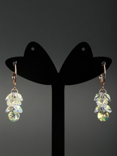 New design Rose Plated Zircon Drop drop Earring in Silver color
