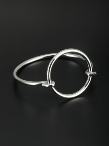 New design Platinum Plated Round Bangle in White color