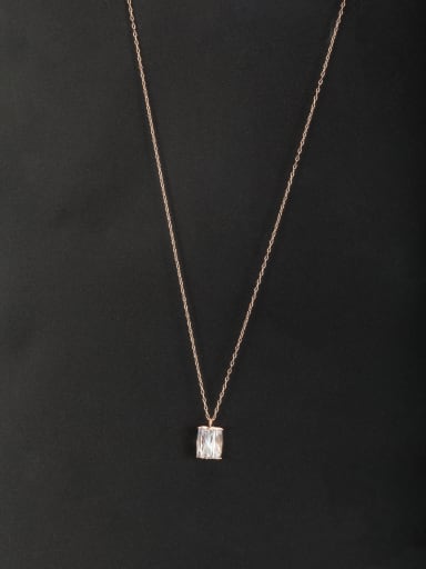 Blacksmith Made Rose Plated Zircon Square Necklace
